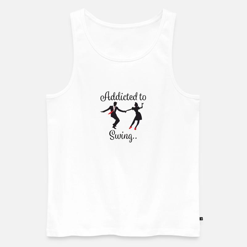 Swing Dancing Addicted to Swing - Männer Premium Bio Tank Top - Weiß