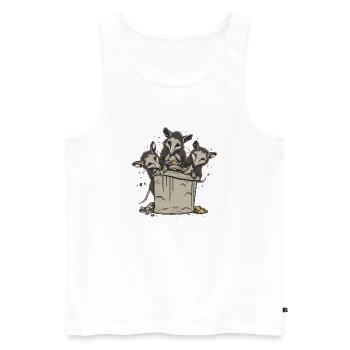 Possums Eating Trash - Men's Premium Organic Tank Top - white - Front - Michal (187cm)
