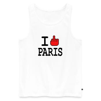 i fuck paris - Men's Premium Organic Tank Top - white - Front - AI Model Male 178 light (178cm)