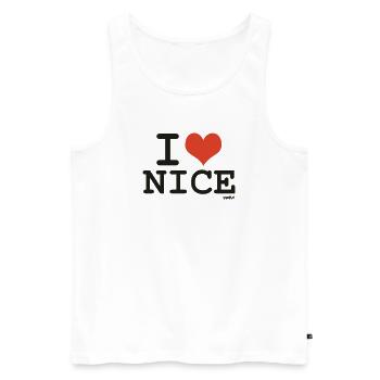 i love Nice - couleurs personnalisables - Débardeur bio Premium Homme - blanc - Devant - AI Model Male 178 light (178cm)