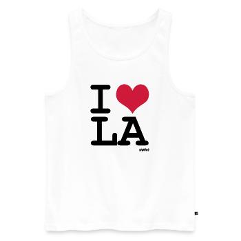 i love la - los angeles by wam - Men's Premium Organic Tank Top - white - Front - AI Model Male 178 light (178cm)
