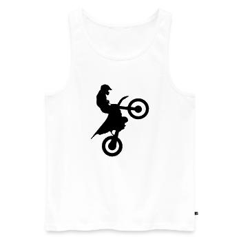 Jump Schwarz - Männer Premium Bio Tank Top - Weiß - Vorne - Michal (187cm)