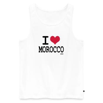 Ich liebe Marokko - ich liebe Marokko by wam - Männer Premium Bio Tank Top - Weiß - Vorne - AI Model Male 178 light (178cm)