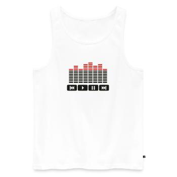 Equalizer audio player dj - Männer Premium Bio Tank Top - Weiß - Vorne - AI Model Male 178 light (178cm)