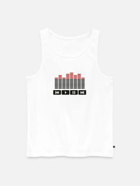Equalizer audio player dj - Débardeur bio Premium Homme - blanc