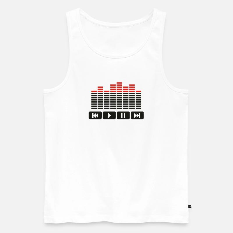 Equalizer audio player dj - Débardeur bio Premium Homme - blanc