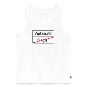 Verheiratet/Single - Männer Premium Bio Tank Top - Weiß - Vorne - Michal (187cm)
