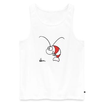 Garnele - Männer Premium Bio Tank Top - Weiß - Vorne - AI Model Male 178 light (178cm)