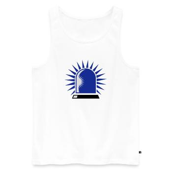 rotating blue beacon light - Men's Premium Organic Tank Top - white - Front - AI Model Male 178 light (178cm)