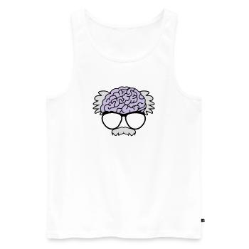 Brain of a professor - Men's Premium Organic Tank Top - white - Front - AI Model Male 178 light (178cm)