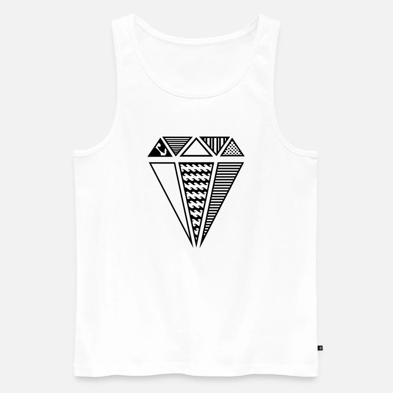 Diamant mit Muster - Männer Premium Bio Tank Top - Weiß