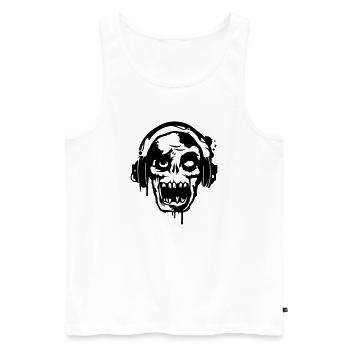 a zombie with headphones - Men's Premium Organic Tank Top - white - Front - Michal (187cm)