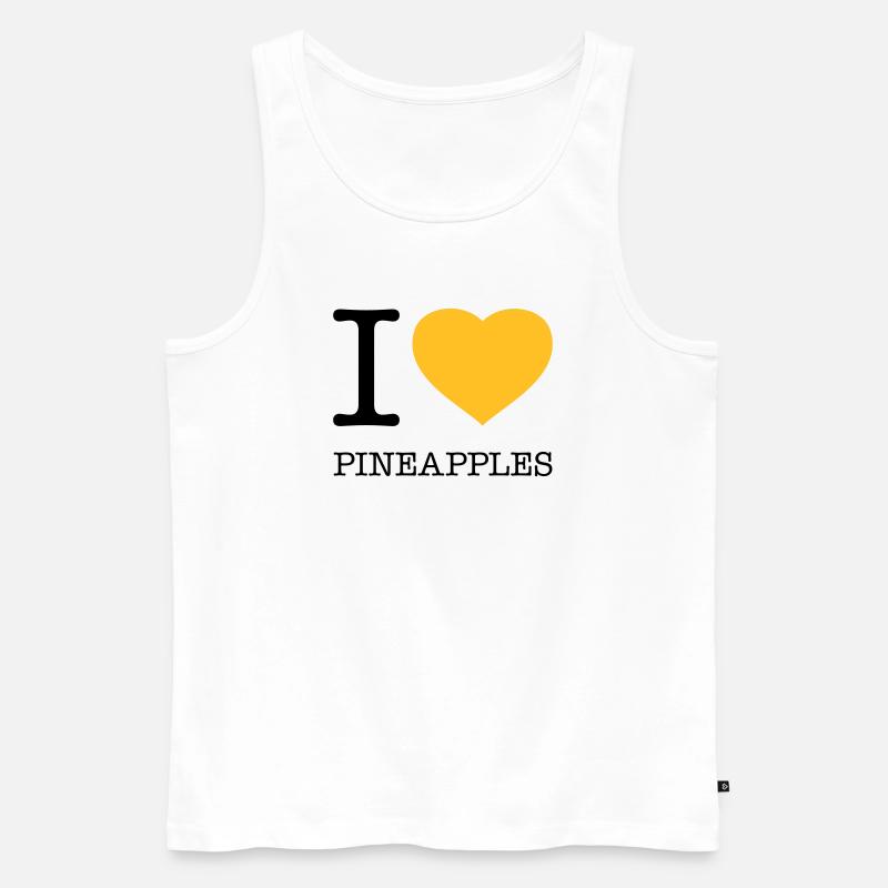 I LOVE PINEAPPLES Ananas - Männer Premium Bio Tank Top - Weiß