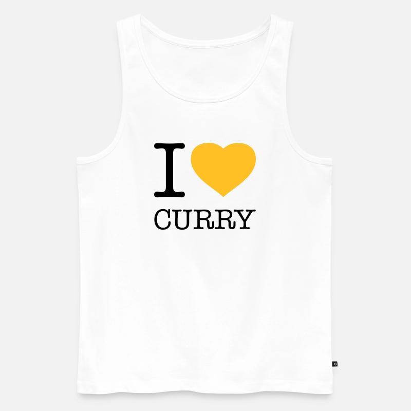 I LOVE CURRY - Männer Premium Bio Tank Top - Weiß