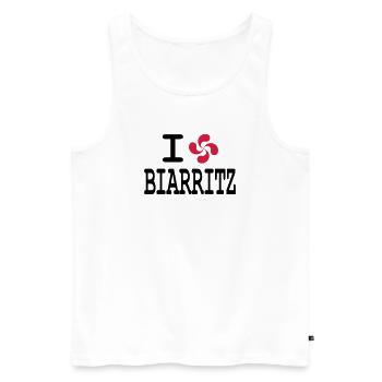 i love biarritz - lauburu - Débardeur bio Premium Homme - blanc - Devant - AI Model Male 178 light (178cm)