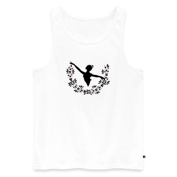 Une ballerine et une couronne de feuilles - Débardeur bio Premium Homme - blanc - Devant - Michal (187cm)