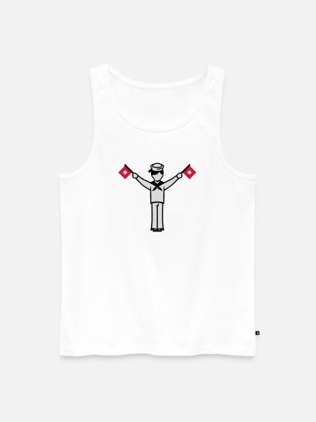 Sailor U Winker alphabet - Men's Premium Organic Tank Top - white