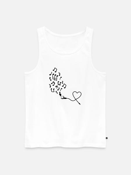 Kopfhörer mit Noten - Männer Premium Bio Tank Top - Weiß