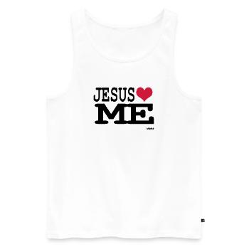 jesus loves me - Männer Premium Bio Tank Top - Weiß - Vorne - Michal (187cm)