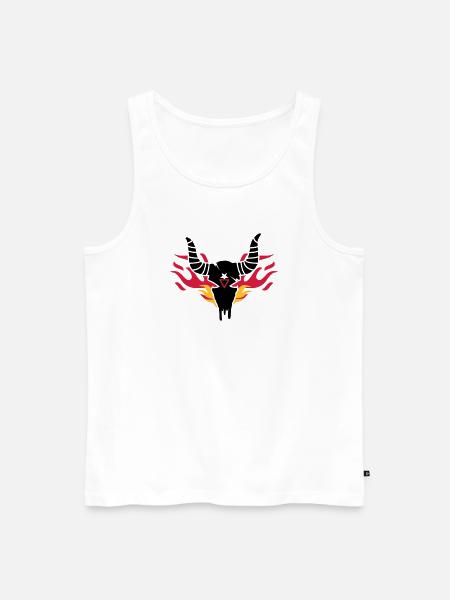 Bull skull with flames - Men's Premium Organic Tank Top - white