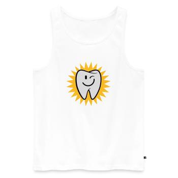Dent heureux - Débardeur bio Premium Homme - blanc - Devant - AI Model Male 178 light (178cm)