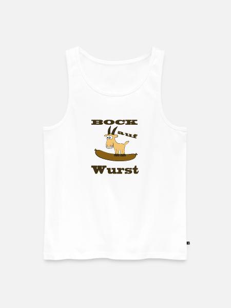 Comic Bock - Bock auf Wurst - Männer Premium Bio Tank Top - Weiß