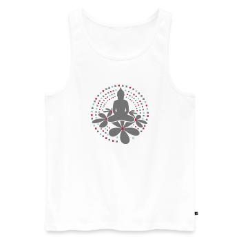 Buddha Mandala - Männer Premium Bio Tank Top - Weiß - Vorne - Michal (187cm)
