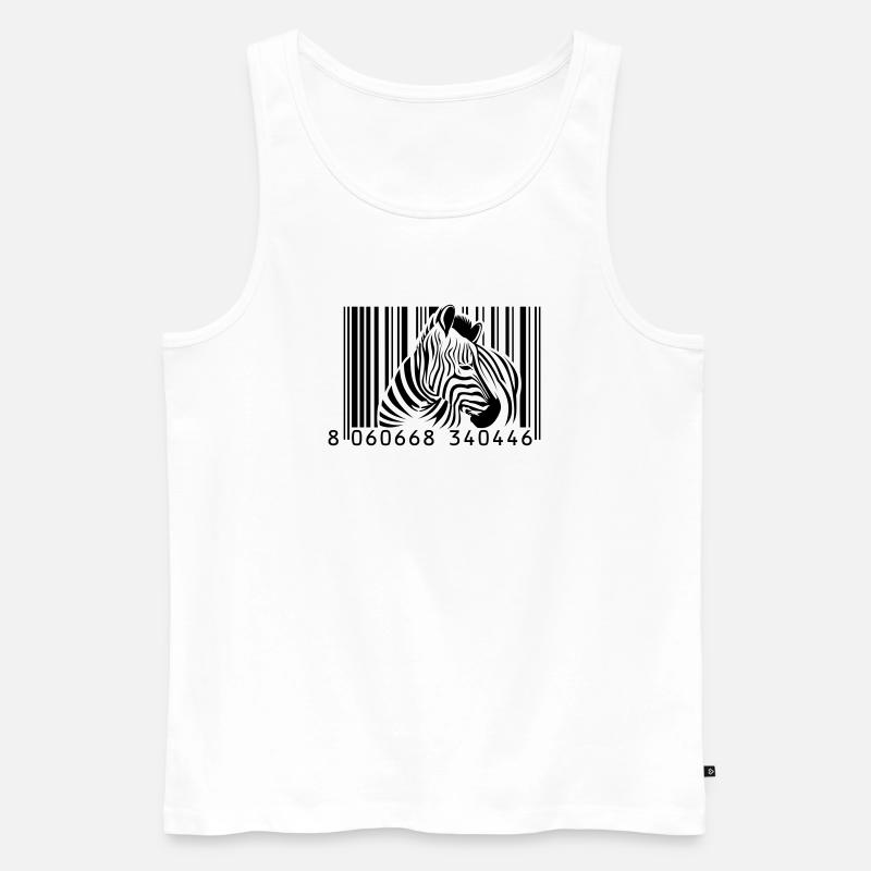 barcode zebra - Men's Premium Organic Tank Top - white