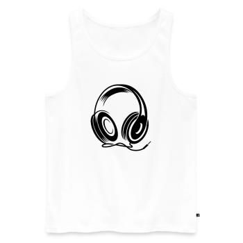 a headphone with cable - Men's Premium Organic Tank Top - white - Front - AI Model Male 178 light (178cm)