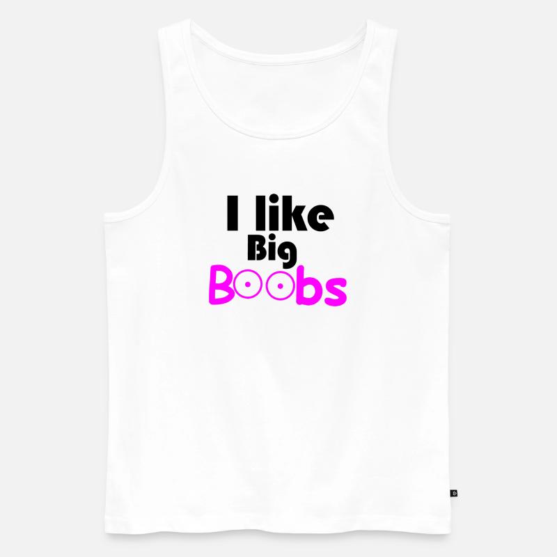 Große Brüste - Männer Premium Bio Tank Top - Weiß