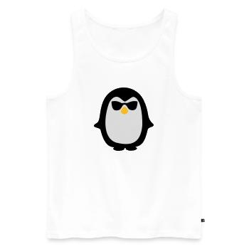 Pinguin - Männer Premium Bio Tank Top - Weiß - Vorne - AI Model Male 178 light (178cm)