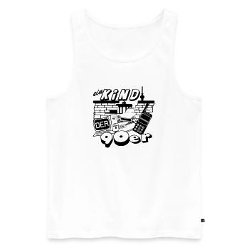 90er Party , Mottoparty , Mauerfall Edition (25) - Männer Premium Bio Tank Top - Weiß - Vorne - Michal (187cm)