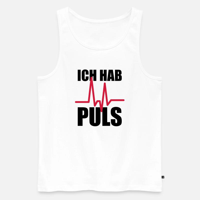 Ich hab Puls - Männer Premium Bio Tank Top - Weiß