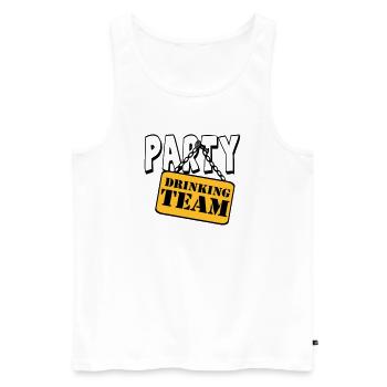 Party Drinking Team , Party Spruch Shirt (25) - Männer Premium Bio Tank Top - Weiß - Vorne - AI Model Male 178 light (178cm)