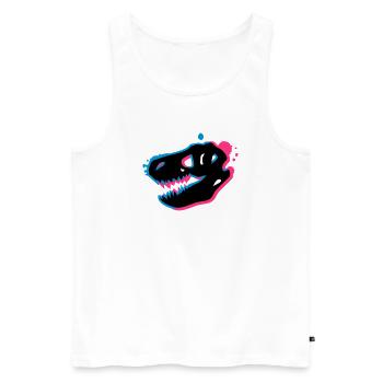 T Rex Skull 3-D - Men's Premium Organic Tank Top - white - Front - AI Model Male 178 light (178cm)