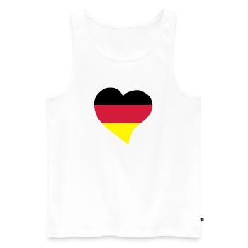 Coeur allemand - Débardeur bio Premium Homme - blanc - Devant - AI Model Male 178 light (178cm)