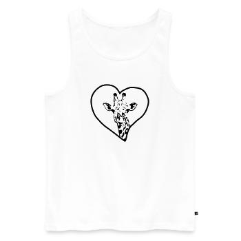 Girafe & Coeur - Débardeur bio Premium Homme - blanc - Devant - AI Model Male 178 light (178cm)