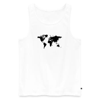 World Map - Männer Premium Bio Tank Top - Weiß - Vorne - Michal (187cm)