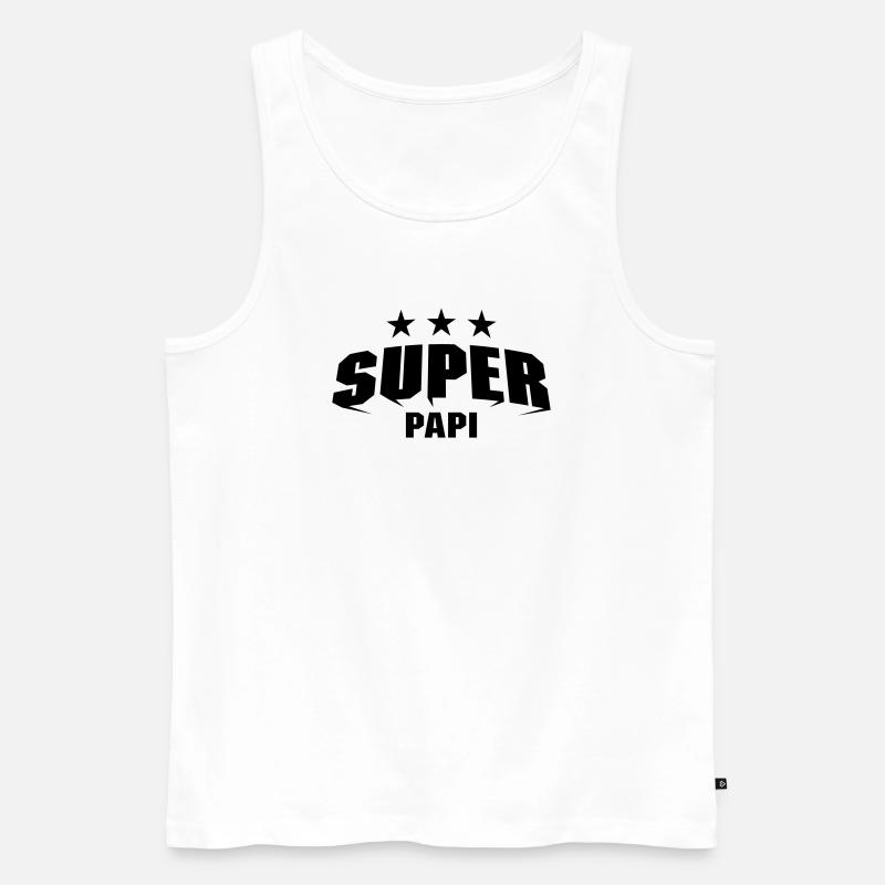 Super Papi - Männer Premium Bio Tank Top - Weiß