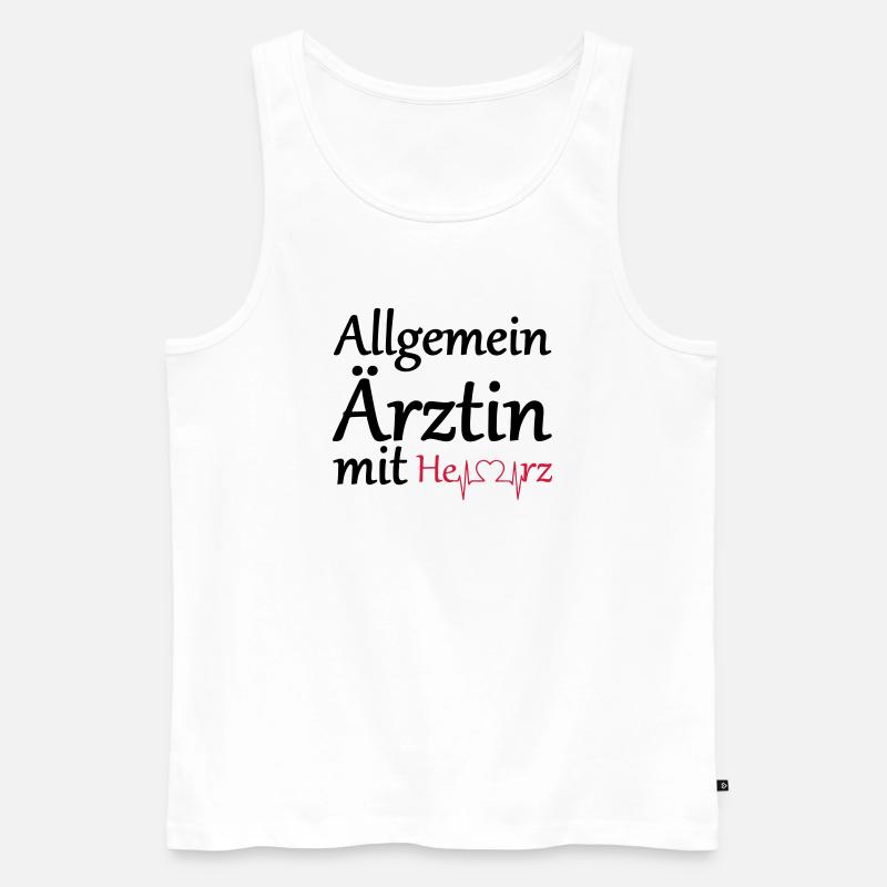 Allgemeinärztin mit Herz Geschenk - Männer Premium Bio Tank Top - Weiß