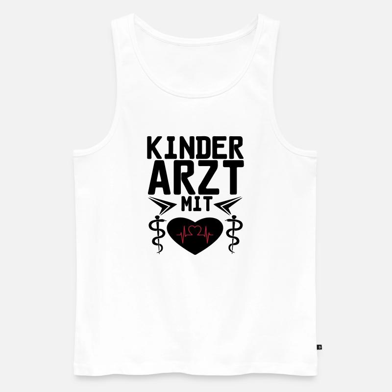 Kinderarzt mit Herz Geschenk - Männer Premium Bio Tank Top - Weiß