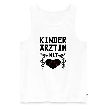 Kinderärztin mit Herz Geschenk - Männer Premium Bio Tank Top - Weiß - Vorne - Michal (187cm)
