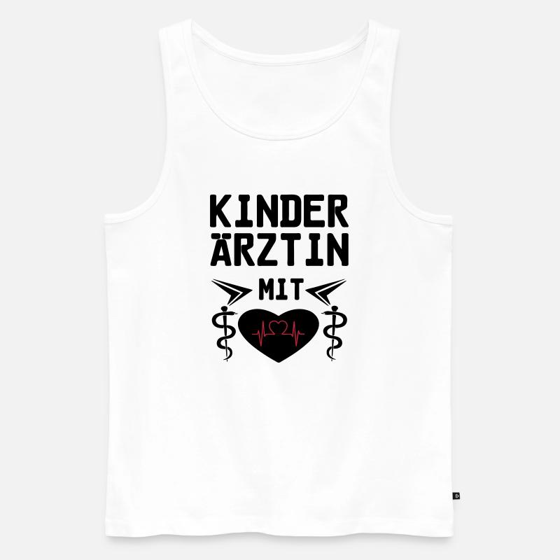Kinderärztin mit Herz Geschenk - Männer Premium Bio Tank Top - Weiß