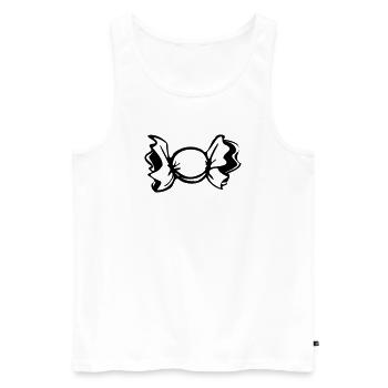 Bonbon Design klassisch - Männer Premium Bio Tank Top - Weiß - Vorne - AI Model Male 178 light (178cm)