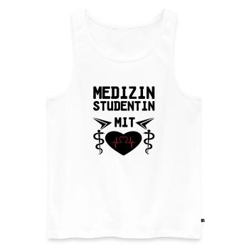 Medizinstudentin mit Herz Geschenk - Männer Premium Bio Tank Top - Weiß - Vorne - Michal (187cm)