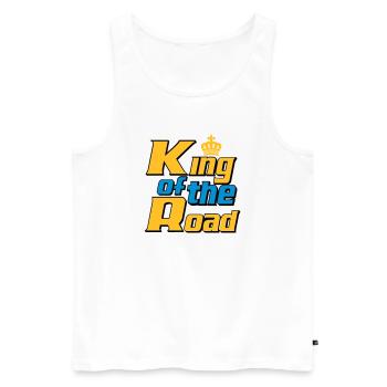 LKW Fahrer,LKW ,Trucker Fun King of the Road (25) - Männer Premium Bio Tank Top - Weiß - Vorne - Michal (187cm)