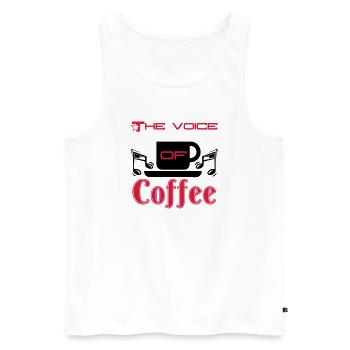 The Voice of Coffee - Men's Premium Organic Tank Top - white - Front - Michal (187cm)