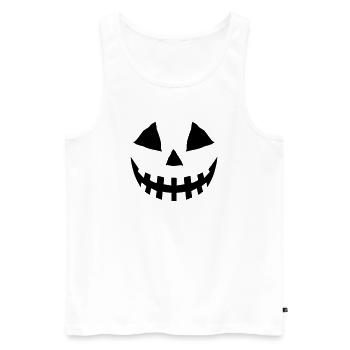 Face de citrouille - Débardeur bio Premium Homme - blanc - Devant - Michal (187cm)