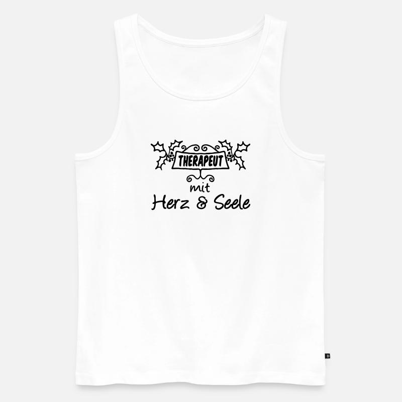Therapeut - Herz & Seele Geschenk - Männer Premium Bio Tank Top - Weiß