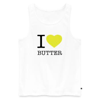 I LOVE BUTTER - Männer Premium Bio Tank Top - Weiß - Vorne - Michal (187cm)
